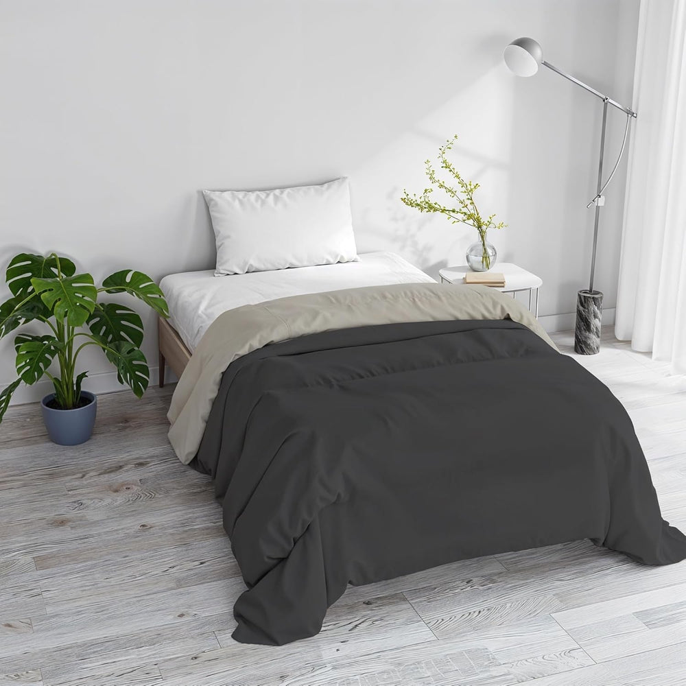 Trapunta invernale basic, liscia e imbottita, verde scuro/crema, 200X245Cm Trapunte e trapunte Naty Shop Grigio scuro/grigio chiaro 160X245Cm