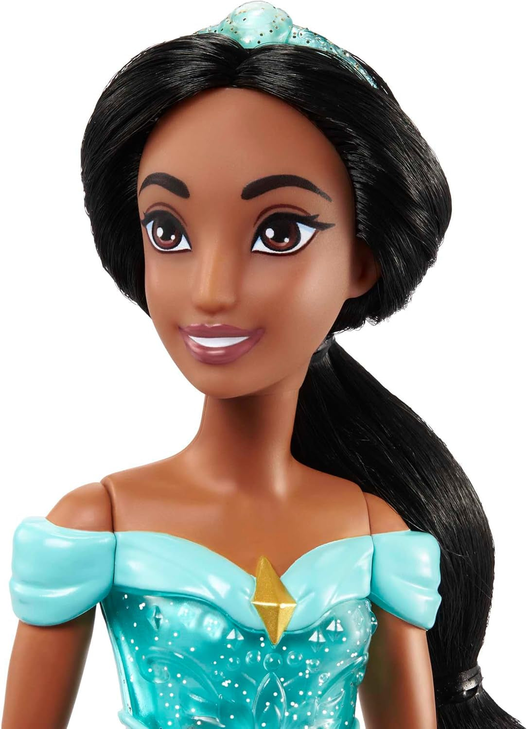 Jucărie Mattel Disney Princess, păpușă mobilă Jasmine Fashion cu haine și accesorii strălucitoare, inspirată de filmul Disney, cadou pentru copii, HLW12 Papusi Naty Shop