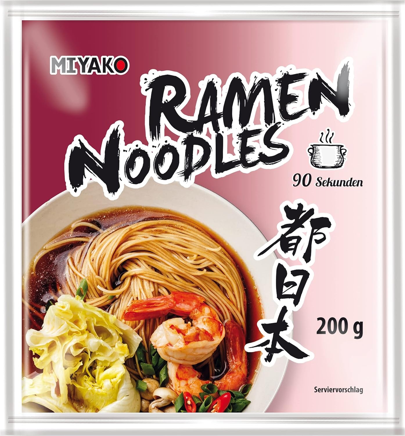 Confezione da 12 spaghetti ramen in stile giapponese Miyako (12 x 200 g)