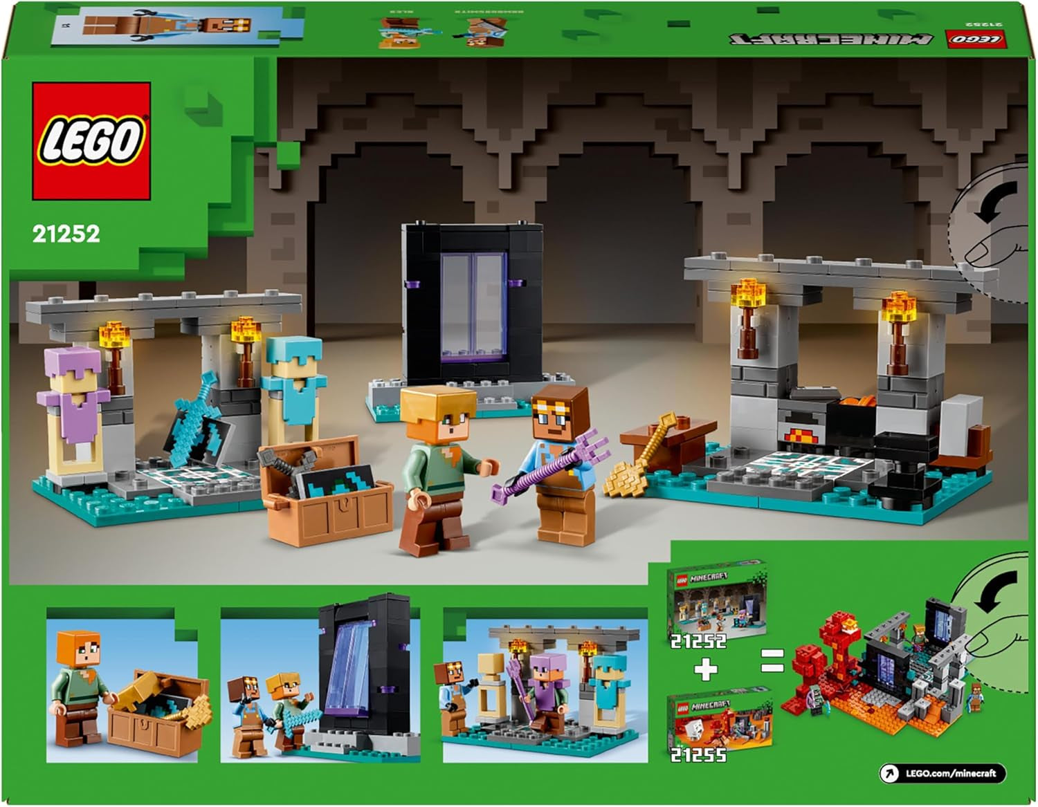 LEGO Minecraft L'Armeria Playset con personaggi degli eroi, armi giocattolo e personaggio di Alex, giocattolo d'azione per ragazzi e ragazze, regalo per giocatori e bambini di 7 anni 21252 Set da costruzione Besuche den LEGO-Store