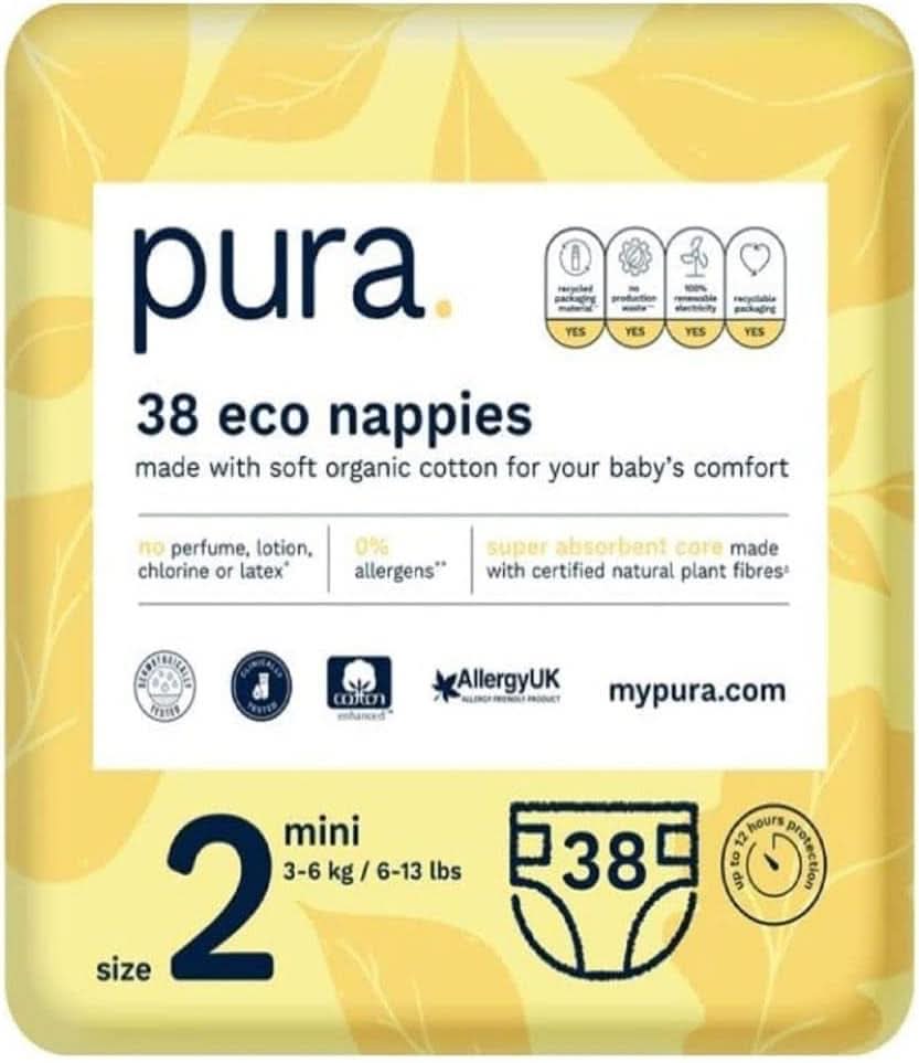 Scutece eco, EU Ecolabel, piele sensibilă, bumbac, hipoalergenic Mama si Copilul Naty Shop 2 (38 buc)