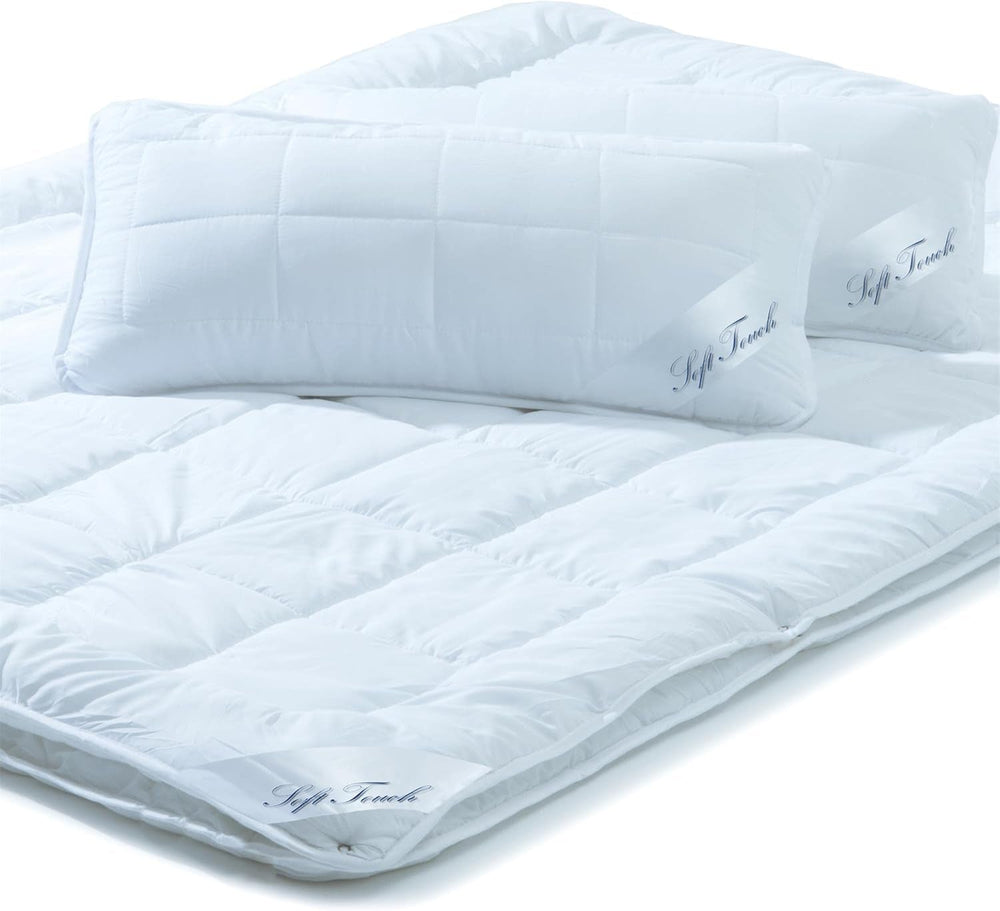 Aqua-Textil Soft Touch Set per bambini Piumino 100 X 135 Cm 250G e 350G con cuscino 40 X 60 Cm 150G Piumino 4 stagioni Termoautonomo Oeko-Tex Piumini e trapunte Naty Shop 220X260 Cm + 2X 40X80 Cm 4 stagioni