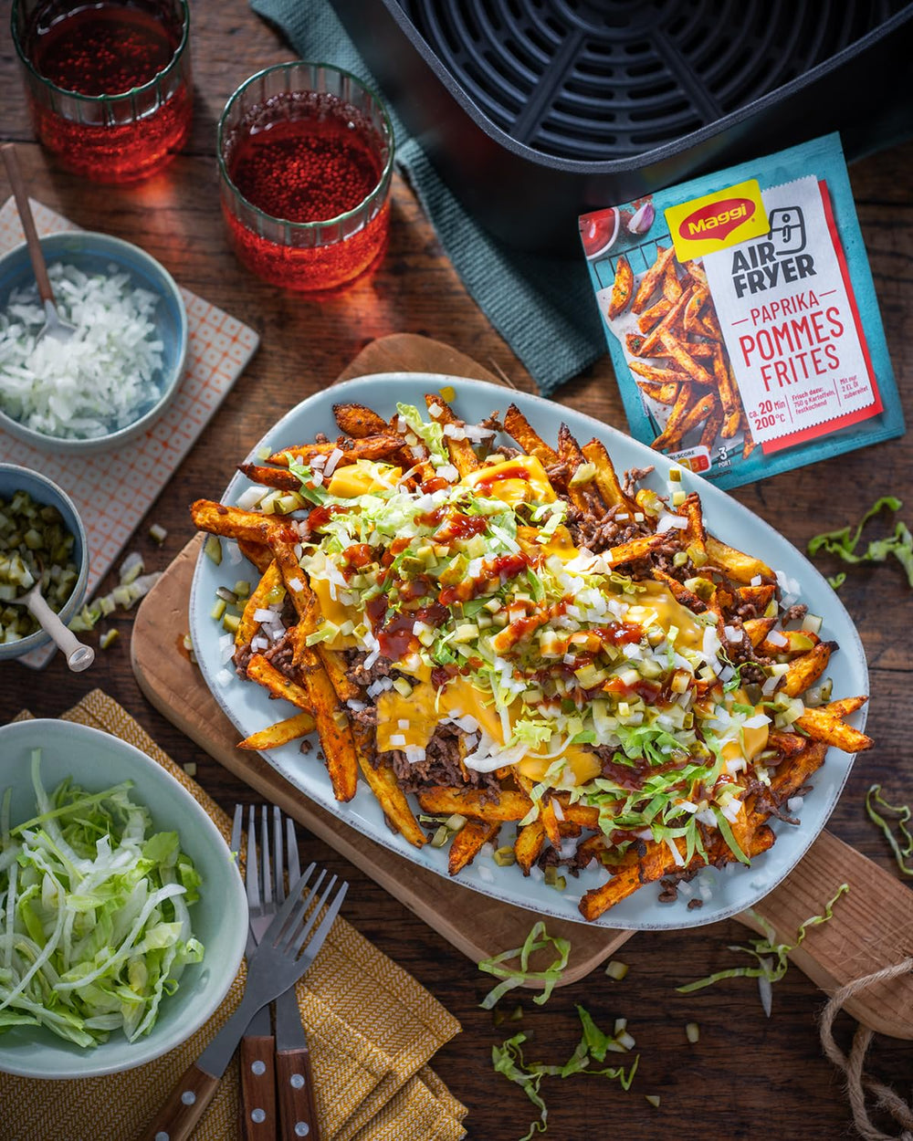 MAGGI Airfryer Pommes Frites - Paprika, confezione 1er (1 x 34g)