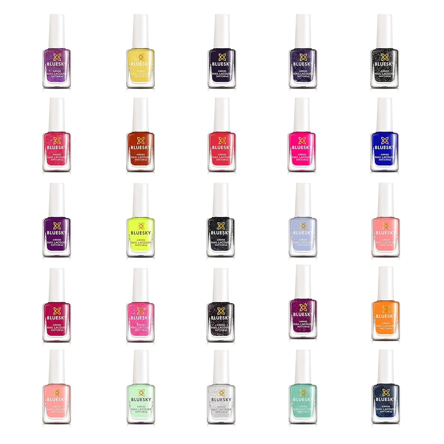 Bluesky Smalto per unghie per bambini - Rockstar, Glitter nero, facile da rimuovere, non tossico, a base d'acqua, inodore - Smalto per unghie per bambini senza, 5 ml, confezione da 1
