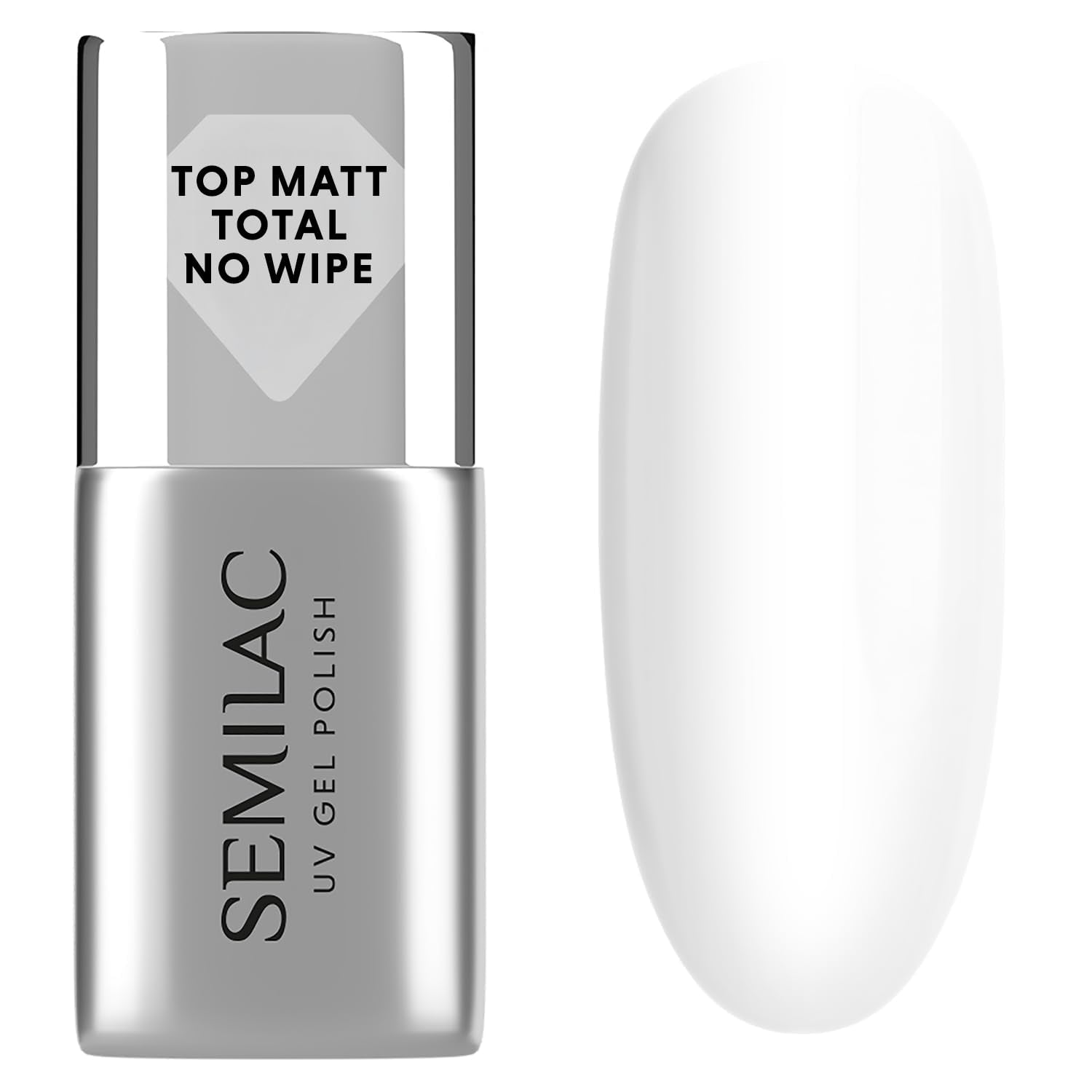 Semilac Top Coat Smalto per Unghie 7ml, Innovativo, UV/LED, Smalto Ibrido, Finitura Lucida, Protegge, Trasparente