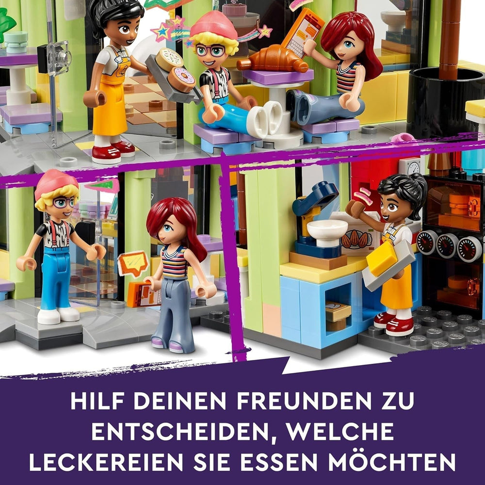 LEGO Friends Heartlake City Café, giocattolo per bambini, panetteria giocattolo, idea regalo per ragazze e ragazzi 6+, set di 3 personaggi da gioco e figura del cane 42618 Set da costruzione Besuche den LEGO-Store