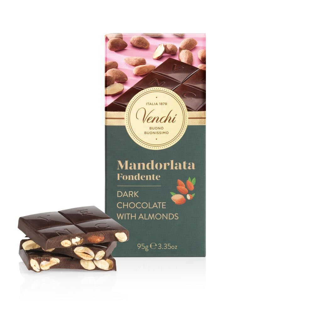 Venchi - Tavoletta Nocciole Salate, Nocciole Salate, Mandorle e Pistacchi, 95g, con "Nocciole Piemonte", Senza Glutine, Senza Coloranti e Senza Conservanti