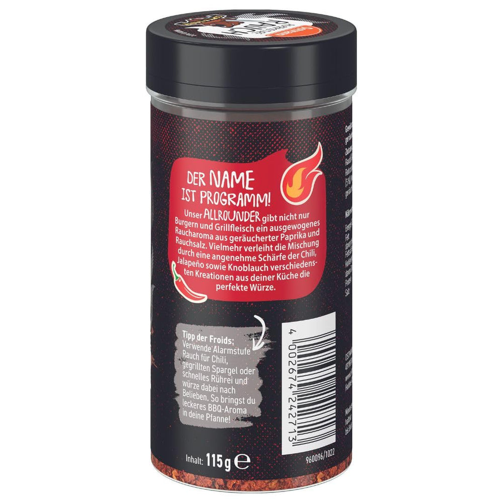 Ostmann Gewürze - Alarmstufe Rauch | Gewürzzubereitung mit Geräucherter Paprika | Per hamburger, grillfleisch und Co. | Dottor Freud 115 g in Streuer