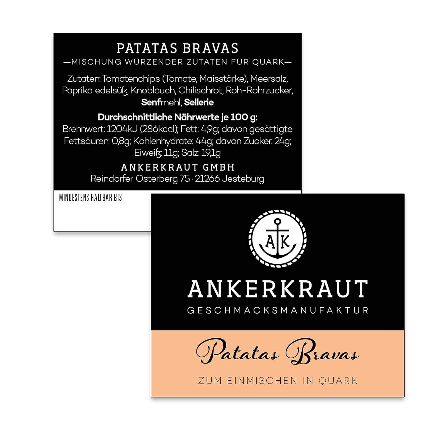 Ankerkraut Patatas Bravas, Gewürzmischung für Spanish Kartoffelwürfel, 90g in vetro di sughero