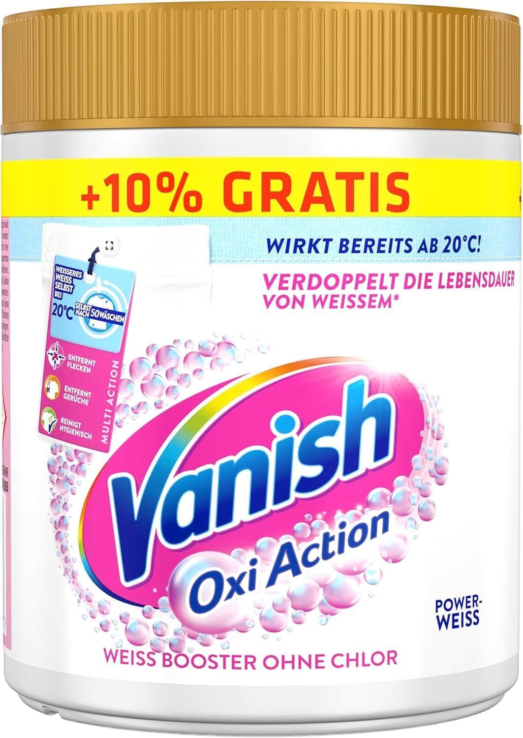 Vanish Oxi Action Powerwhite Powder - 1 X 1.125 Kg - polvere smacchiatore e migliorativo per bucato senza cloro - per bucato bianco