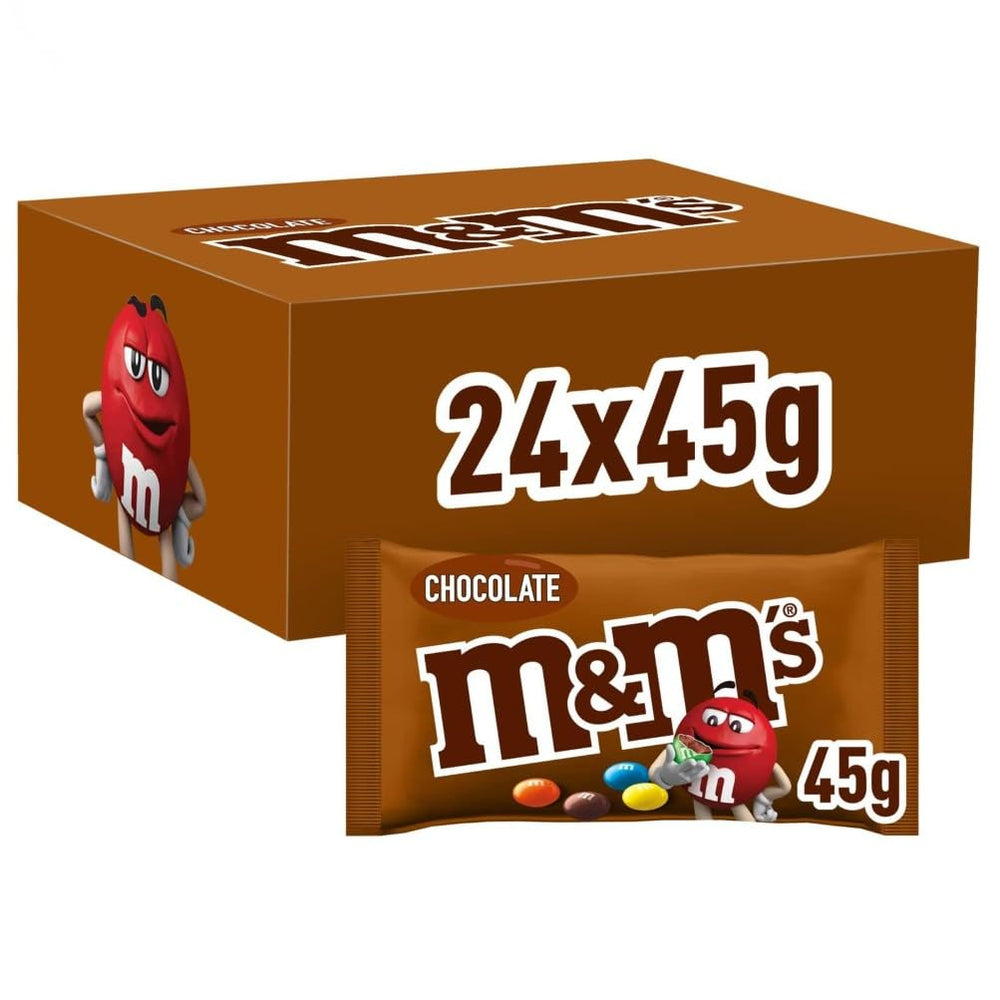 M&M's Confezione sfusa di cioccolato alle arachidi 24 x 45 g di lenticchie al cioccolato aromatizzate alle arachidi regalo al cioccolato (1080 g) ideali come dolcetto a tema calcistico