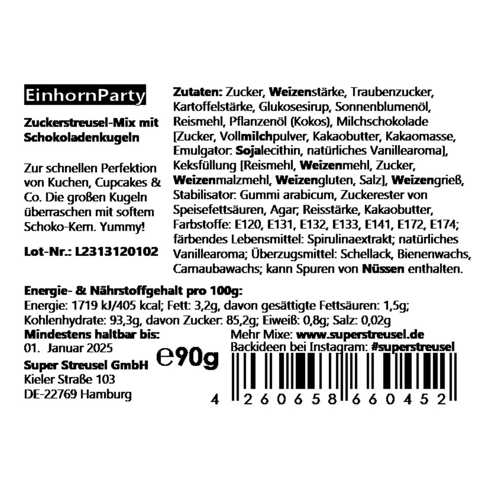 Super Streusel, Unicorn Party, 90 grame Naty Shop