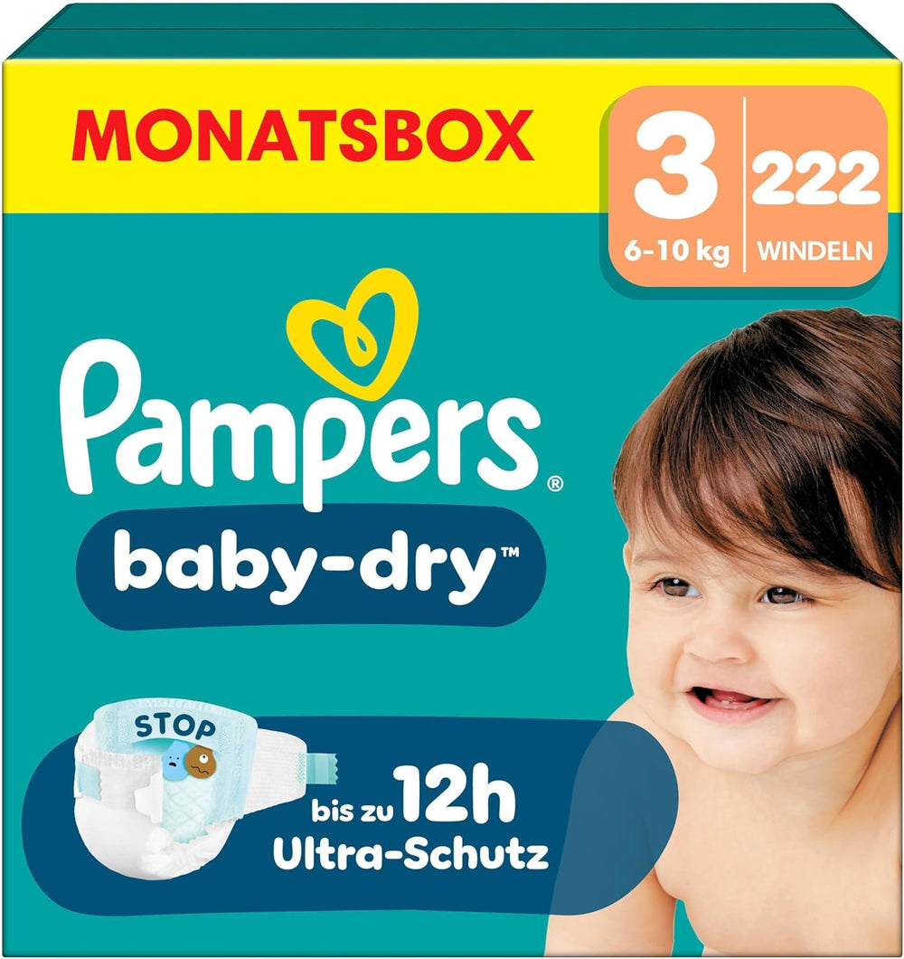 Pannolini Pampers Baby-Dry taglia 5, 174 pannolini, 11 kg - 16 kg, protezione dalle perdite fino al 100% e comfort per tutta la notte
