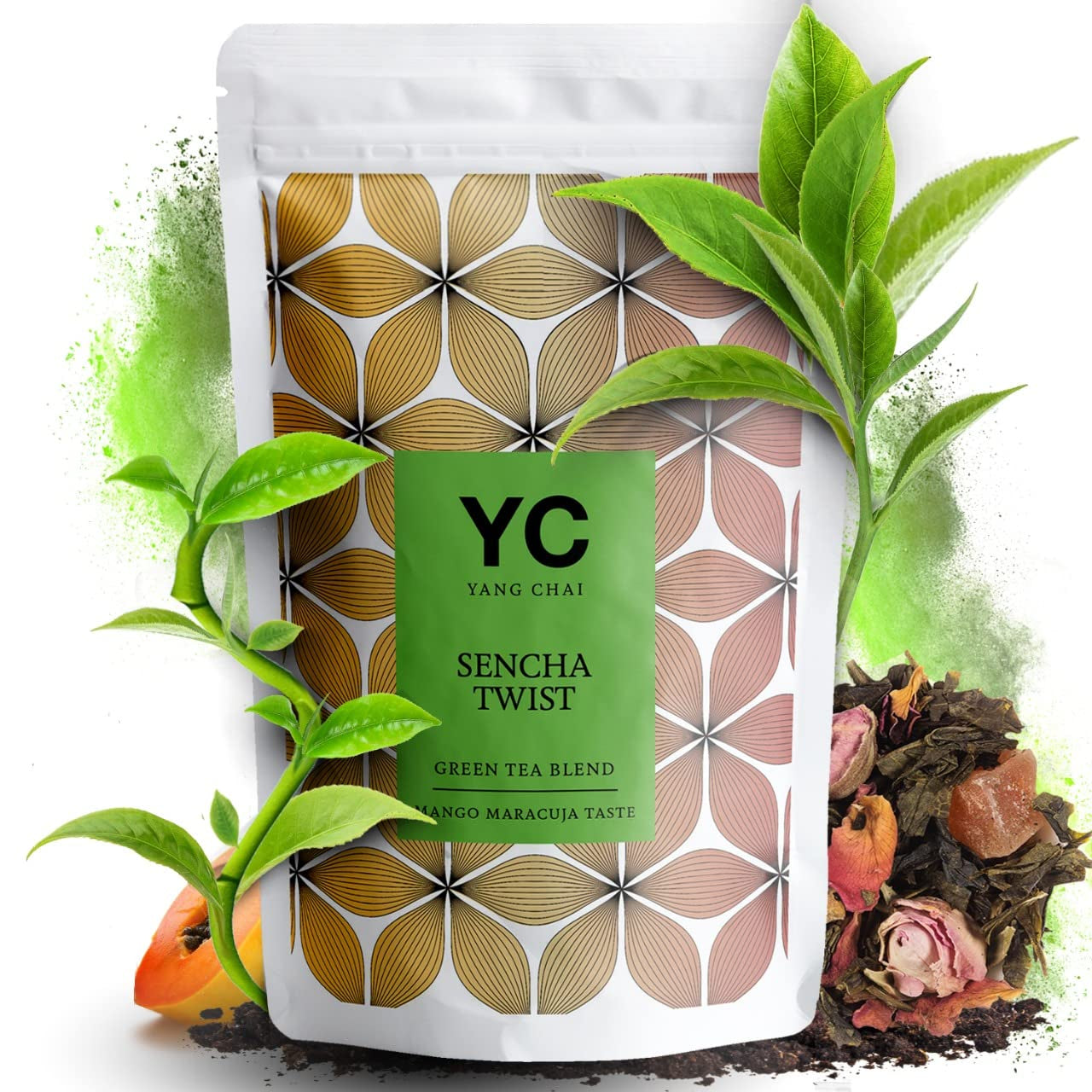 YC Yang Chai Sencha Ceai verde vrac 200 g - Ceai verde japonez cu aromă de mango și maracuja - „Sencha Twist” I 100% natural I Original din Japonia