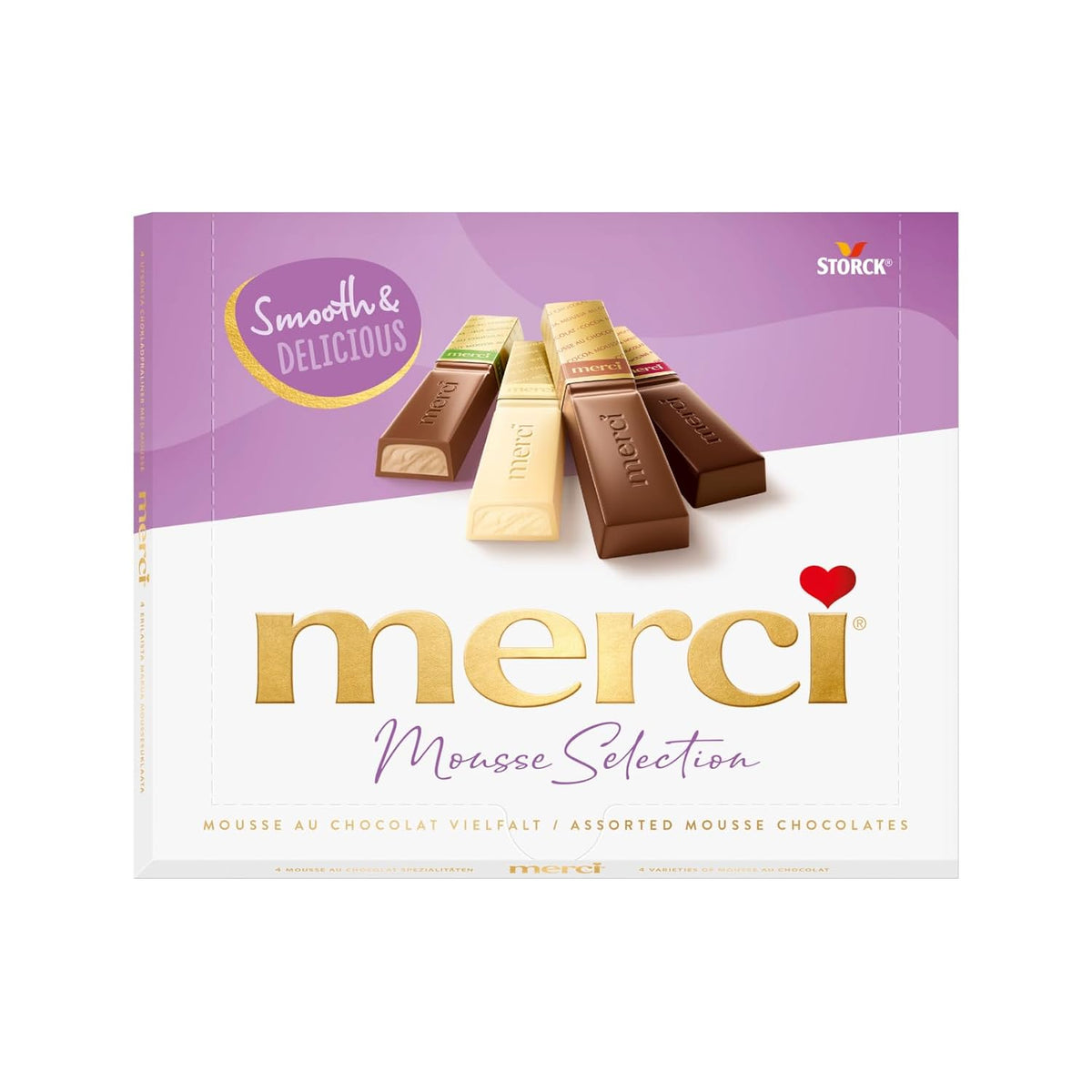 merci Finest Selection Mousse au Chocolat Variety – 1 x 210 g – Specialità Squisita Mousse al Cioccolato – Praline ripiene e vuote