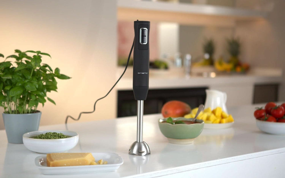 Emerio HB-111446 Robot da cucina, TESTSIEGER Preis/Leistung, Gummierter Rutschfester Griff, Edelstahl, Bpa-Frei, Schwarz, 250W Cucina Naty Shop