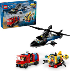 Set combinato elicottero, auto dei leoni e sottomarino LEGO City e 3 minifigure - veicoli giocattolo costruibili per ragazzi e ragazze a partire da 7 anni - regalo di compleanno e di festa 60462 Set da costruzione Besuche den LEGO-Store Titolo predefinito
