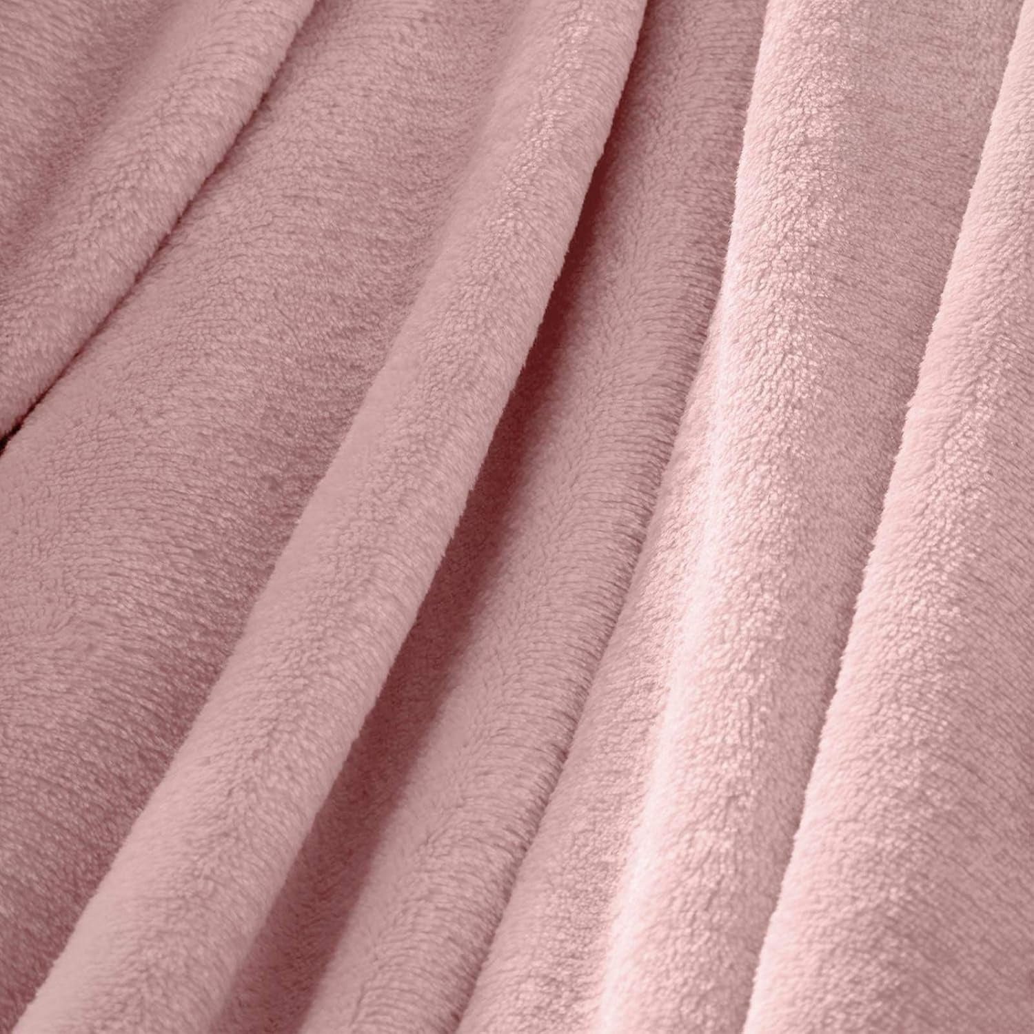 Coperta in pile di flanella Brentford, extra morbida, grande, soffice, calda, copriletto per camera da letto, letto singolo, divano, divano, rosa cipria - 120 x 150 cm Letti e coperte Beuche den Brentfords-Store