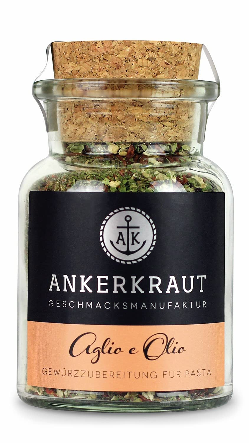 Ankerkraut Aglio e Olio, Gewürzmischung italiano per pasta e spaghetti classici, 120 g in sacchetto aromatico