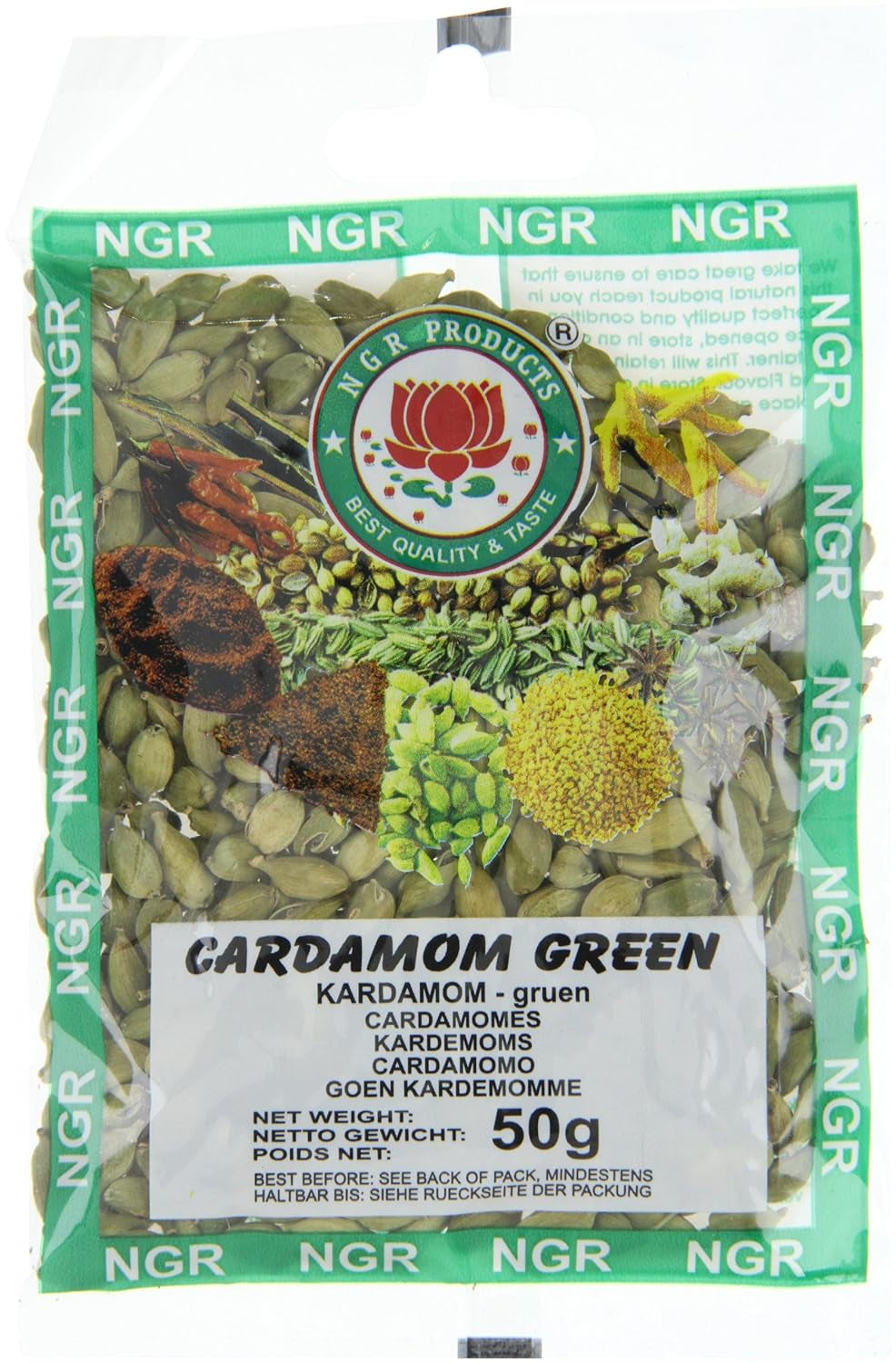 Cardamomo, verde, intero, 50g (1 confezione da 50g)