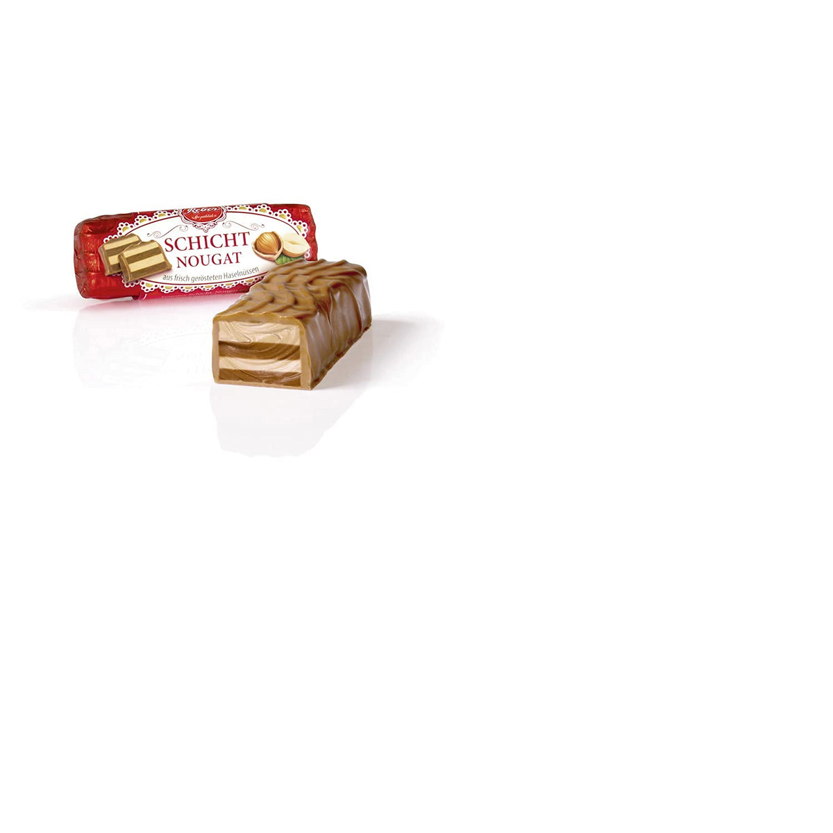 Reber Torrone a strati Torrone alpino al cioccolato al latte e nocciole Ottimo regalo 1 x 48 g