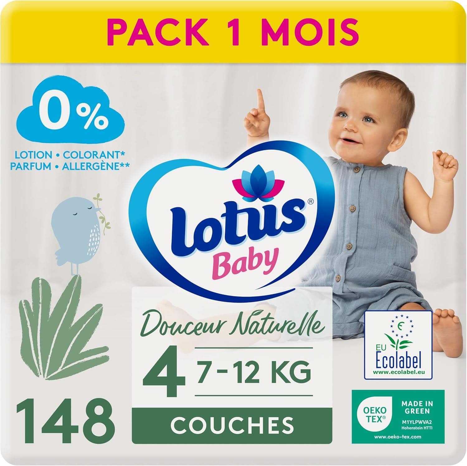 Lotus Baby, Douceur Naturelle, pannolini, varie taglie Mamma e Bambino Naty Shop 4 (148 pz)