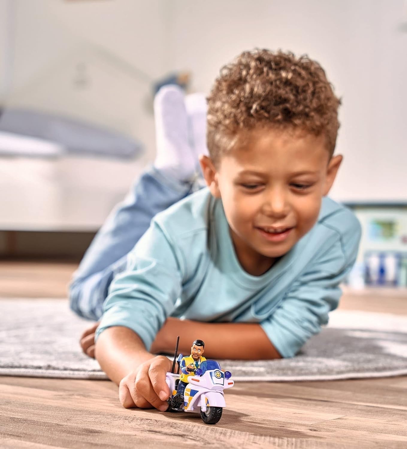 Simba 109251092 - Motocicletta della polizia Sam il pompiere, Con il personaggio di Malcolm, Con accessori, Stagione 12, Da 3 anni Action figures Naty Shop