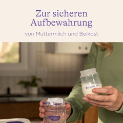 Lansinoh Muttermilchflaschen, 4 X 160 Ml - Zur Sicheren Muttermilch Austellungen - Neues Kompaktes Design Für Verbesserte Stabilität - Mit Stapelbarem Deckel Accessori Alimentazione e Allattamento Bebe Naty Shop