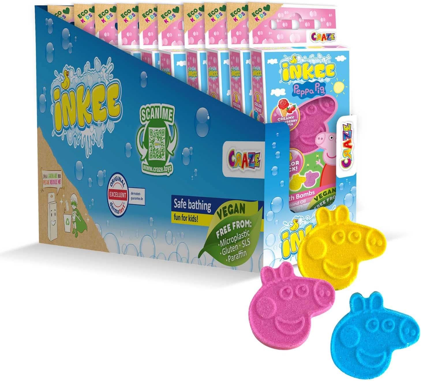 INKEE SURPRISE - Bombe da bagno Peppa Pig per bambini con giocattolo a sorpresa Peppa Pig per la vasca da bagno - additivo da bagno per bambini Mother and Child Naty Shop 8x bombe da bagno Peppa Pig