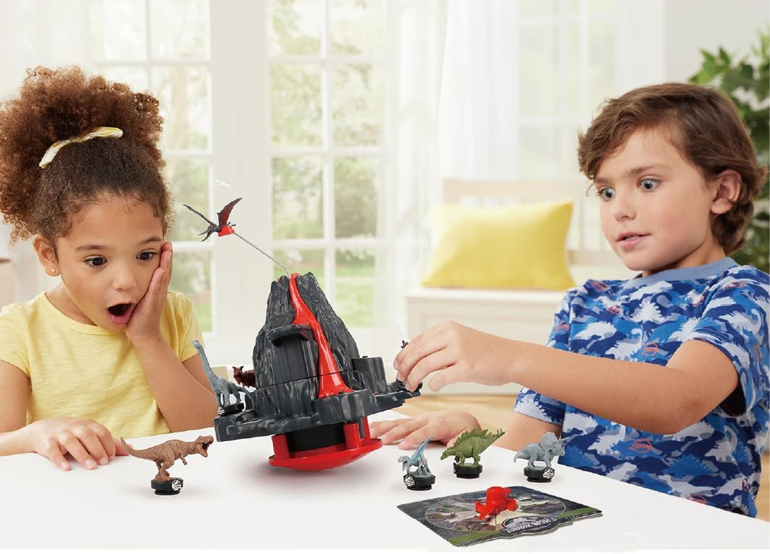 EPOCH Games - Jurassic World Vulcanul Tremurător, 7509, Jucărie Dinozaur, Joc de Societate pentru Copii cu Vârsta de 4 Ani și Peste