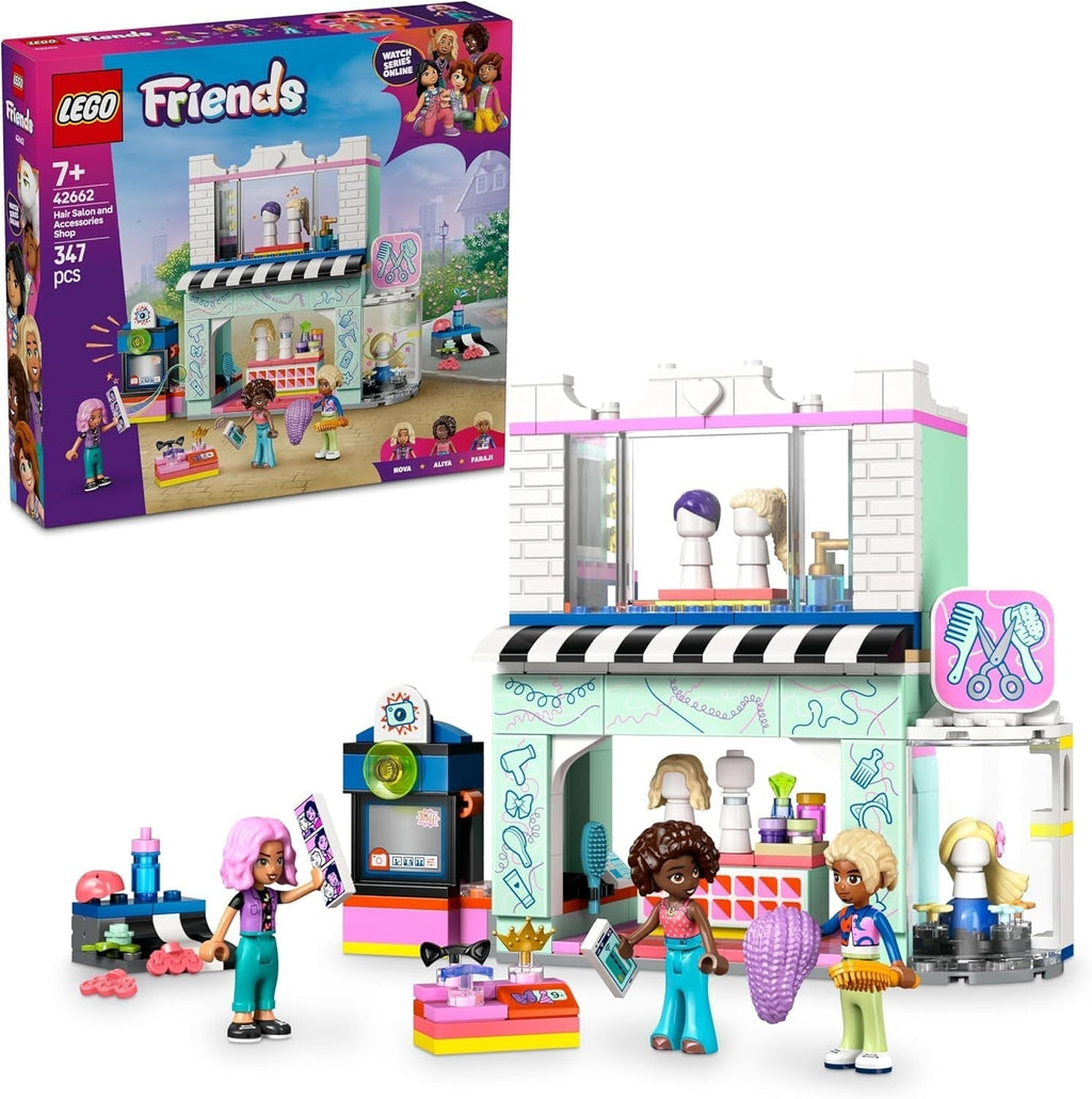 Salon de coafură LEGO Friends, set de construit și jucat pentru jocuri de rol creative, jucărie de construit, cadou pentru fete cu vârsta de peste 7 ani, 3 minifigurine de personaje pentru jocuri de rol 42662 Seturi de constructie Besuche den LEGO-Store Titlu implicit