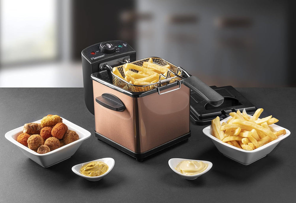 Friggitrice ad olio Bestron, Mini friggitrice per 1 porzione di patate fritte, pesce o crocchette Elettrodomestici Naty Shop
