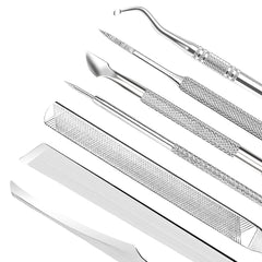 7-Teiliges Set Mit Feilen Und Hebern Für Eingewachsene Zehennägel, Set Aus Edelstahl Zum Entfernen Eingewachsener Zehennägel, Nagelreiniger Für Die Unternagelpflege, Pediküre-Werkzeuge