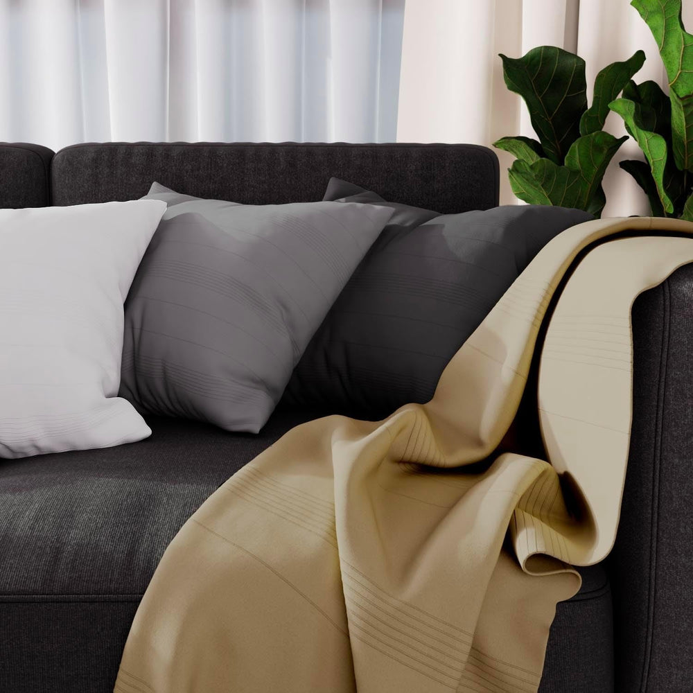 Soleil D'Ocre Plaid Adele, gettato dalla poltrona, Polycoton, Grigio, 140 X 200 Cm Letti e coperte Besuche den Soleil d'ocre-Store Avorio 140 X 200 Cm