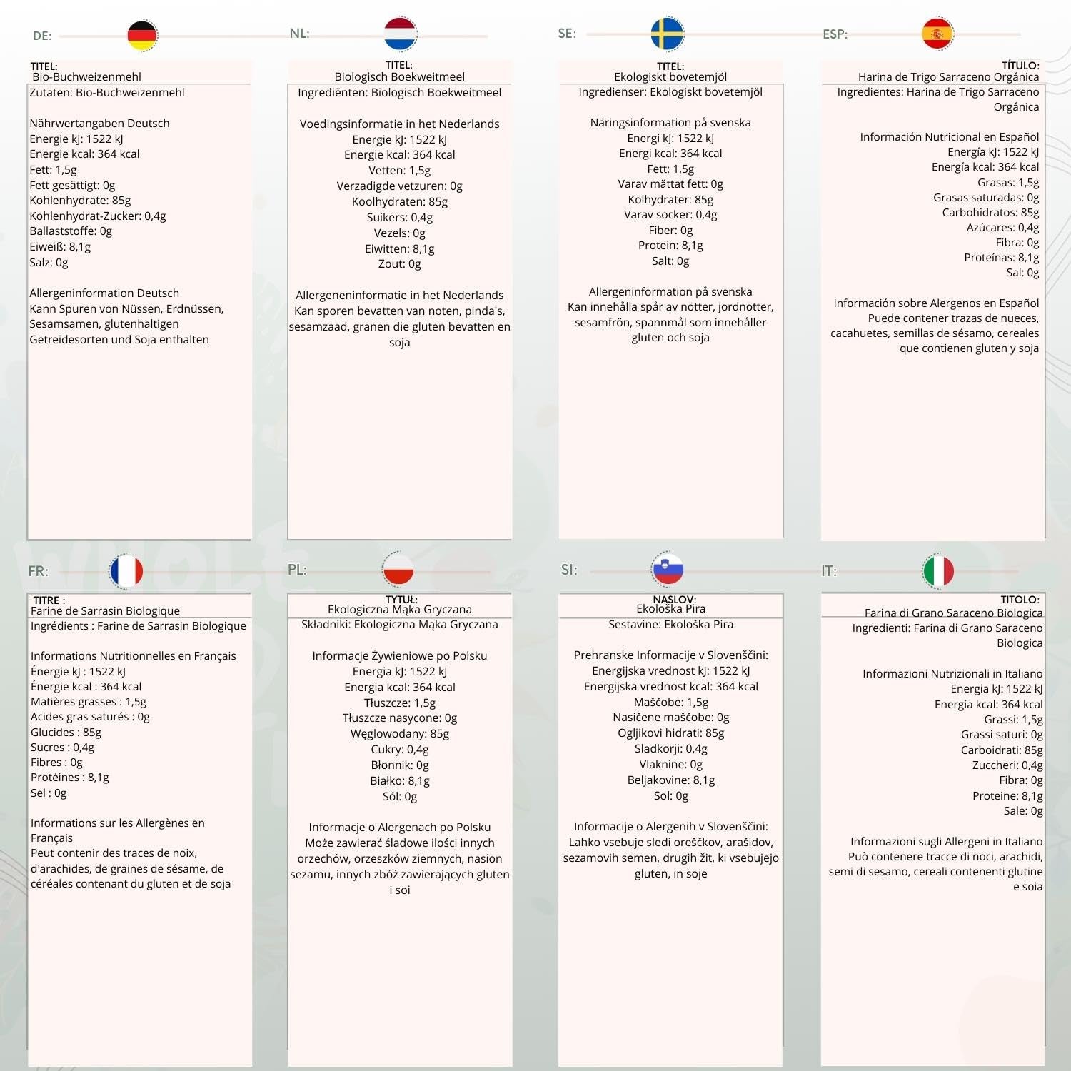 Farina di grano saraceno biologica Wholefood Earth 1kg | Crudele | Non OGM | Vegano | Certificato biologico