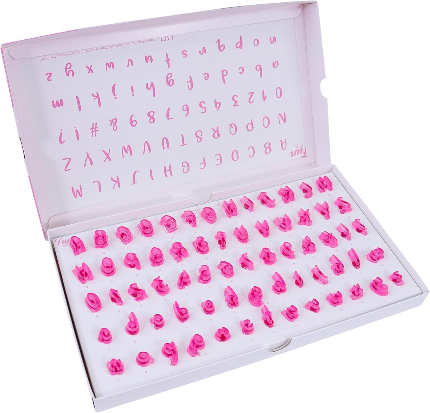 FF60 Fun Fonts-Set per stampini per cupcake e biscotti per cake design, 66 pezzi, collezione 3, plastica