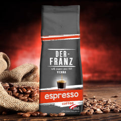 Der-Franz Espresso Kaffee, Intensität 5/5, Arabica und Robusta, ganze Bohne, 3 x 500 g