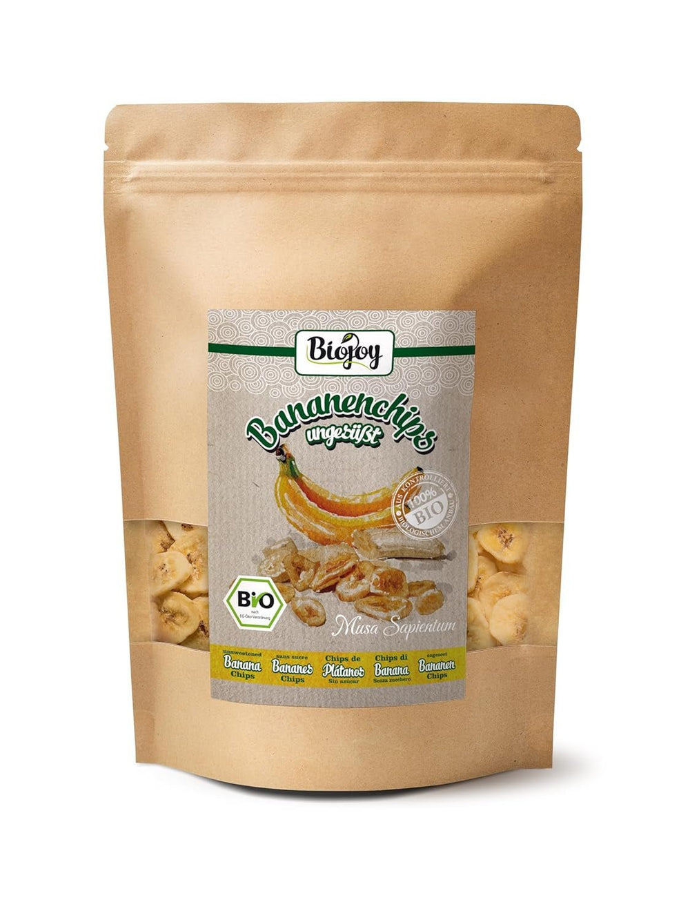Biojoy chipsuri de banane ecologice (500 g), uscate și nesulfurate Produse deshidratate Naty Shop 250 G