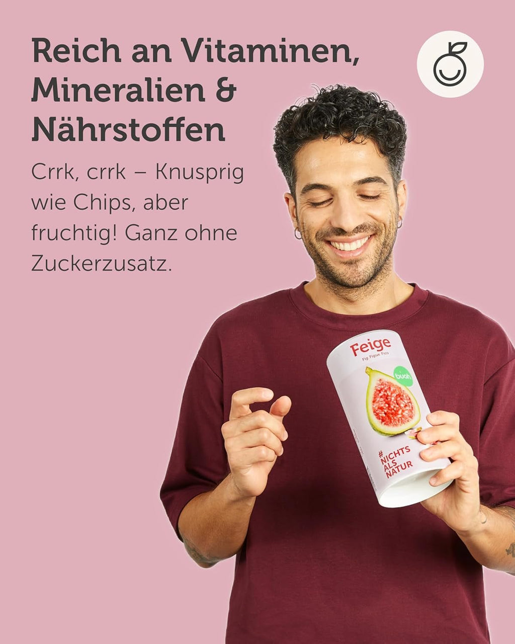 BUAH® Smochine liofilizate | Chipsuri de smochine Ca gustare, pentru muesli și deserturi | Înlocuitor ideal pentru bomboane | Vegan și fără zahăr adăugat | 220g Produse deshidratate Naty Shop