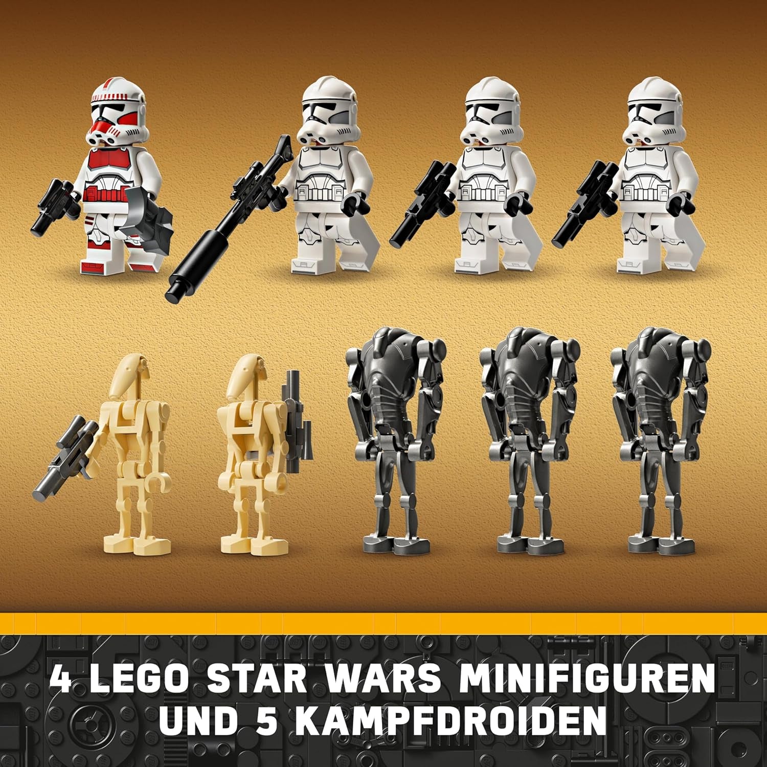 LEGO Star Wars 75372 Battle Pack Clone Trooper e Droide da battaglia, incl. 4 minifigure, 5 droidi e motocicletta speeder con shooter - Giocattolo di costruzione per ragazzi e ragazze dai 7 anni in su Set di costruzione Besuche den LEGO-Store