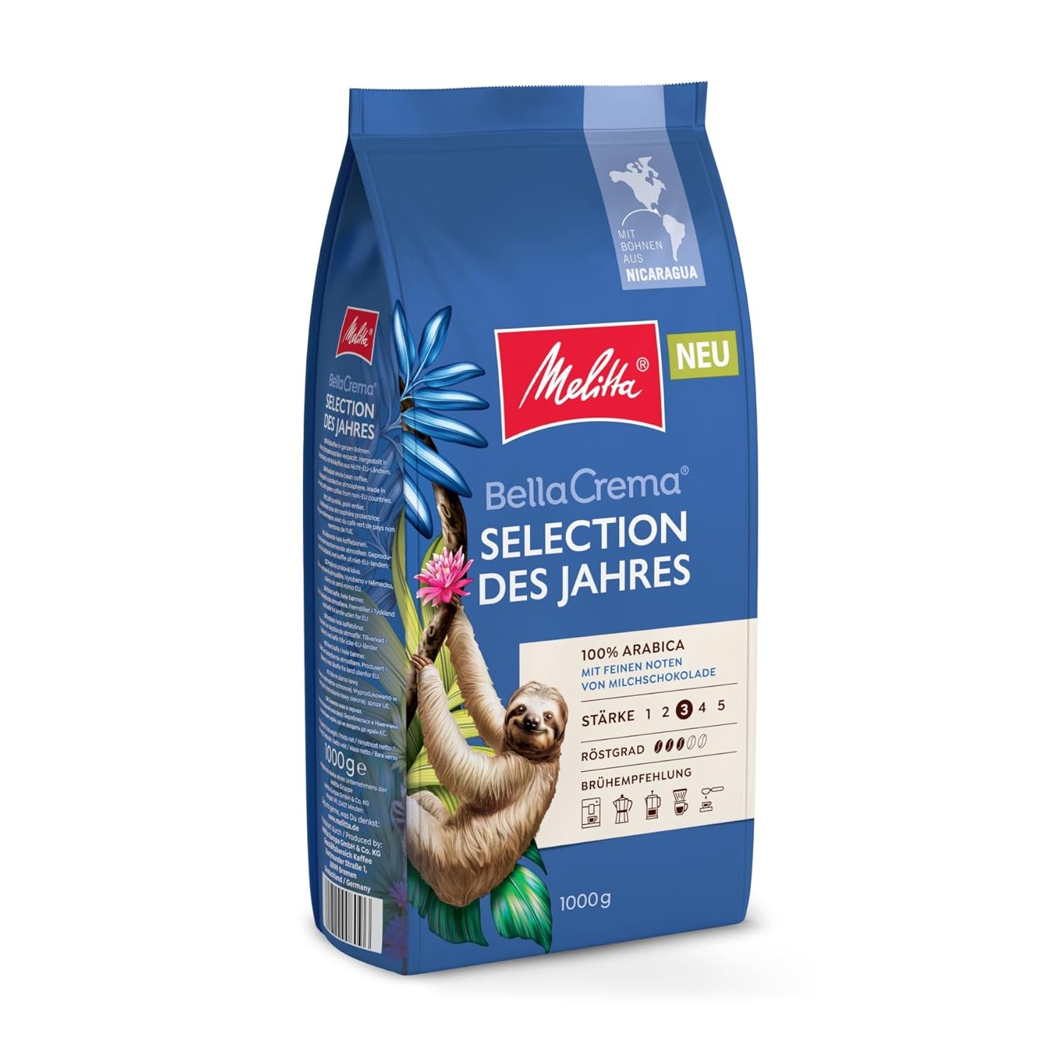 Melitta Bellacrema, boabe de cafea întregi Cafea Naty Shop 1 Kg Selection Des Jahres