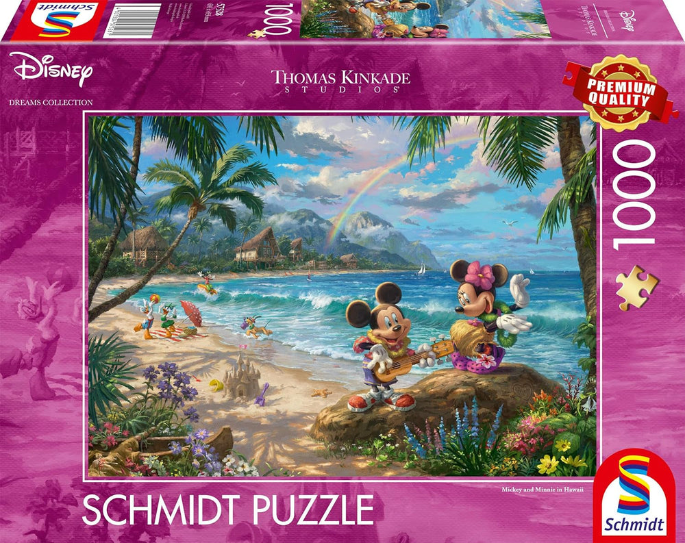 Schmidt Spiele Thomas Kinkade 57528, Disney, Mickey și Minnie în Hawaii, Puzzle Jigsaw de 1000 de piese, colorat [Exclusiv pe Amazon] Puzzle Naty Shop Titlu implicit