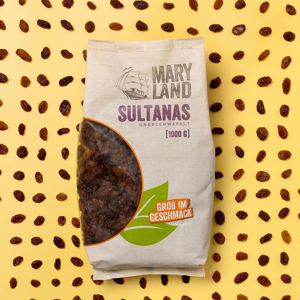 Maryland Sultanas, Stafide uscate, natural dulci, fără zahăr suplimentar - fără conservanți, 1 Kg Produse deshidratate Naty Shop