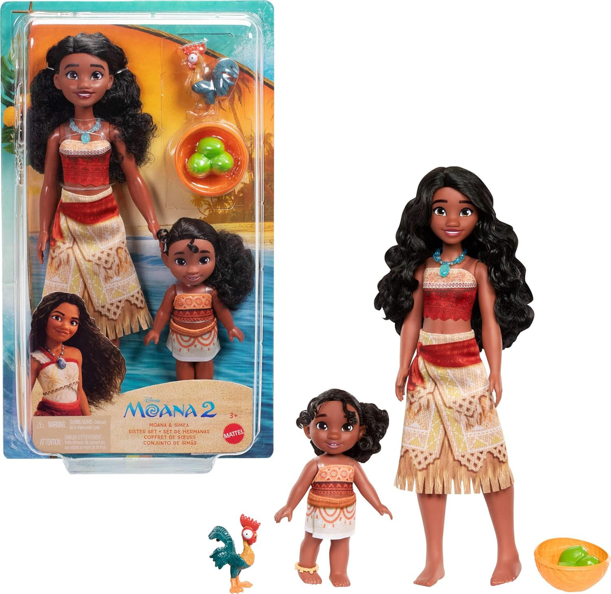 Mattel Disney Moana JBT41 Păpușă la modă Simea cu accesoriu pentru gleznă, 5 articulații articulate și ținută detașabilă, jucărie inspirată din film, JBT41