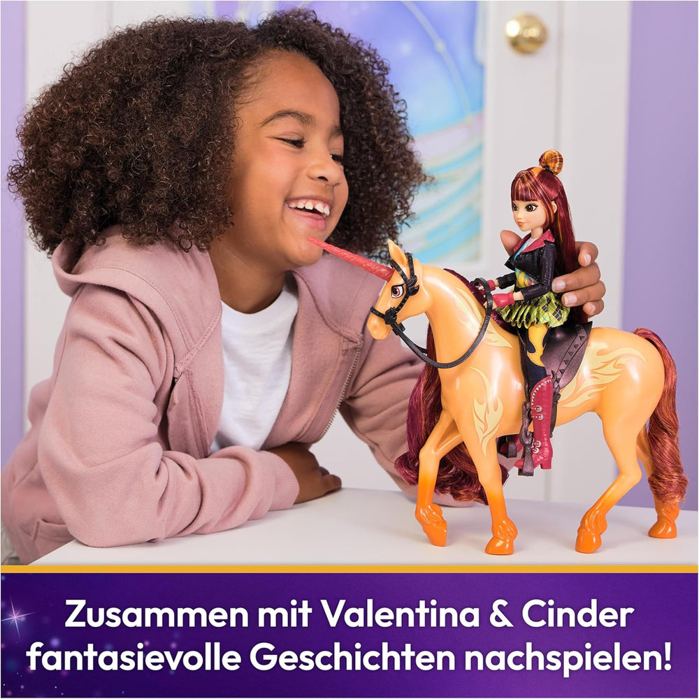 Păpușa Valentina de la Unicorn Academy - păpușa originală din popularul serial Netflix, cu o înălțime de 24 cm și 5 accesorii pentru jocuri de rol imaginative, pentru copii cu vârsta de 4 ani și peste