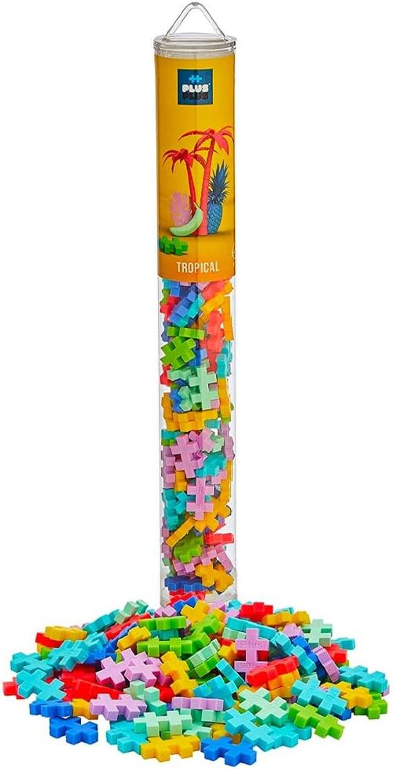 Plus-Plus 9604262 Geniales Konstruktionspielzeug, Regenbogen, Kreativ-Bausteine ​​​​Tube, 240 Teile