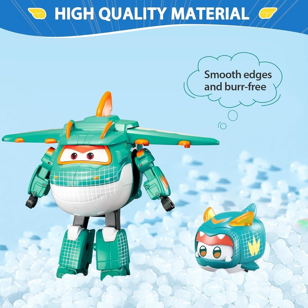 Super Wings EU770447 - Trasformare Tino & Pet, personaggio giocattolo trasformabile ca. 14,5 cm e animale domestico con un'altezza di ca. 4,3 cm, per bambini dai 3 anni in su Action figures Naty Shop