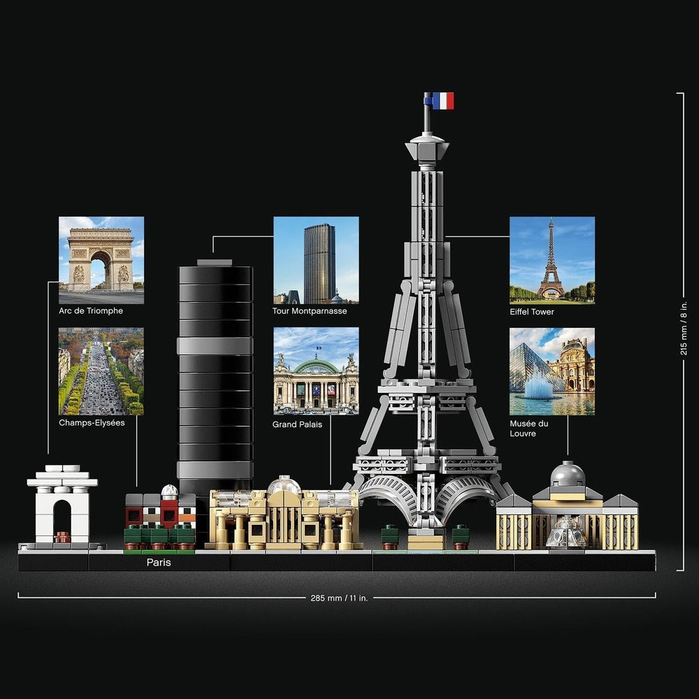 Kit modello LEGO Architecture Parigi, Torre Eiffel, Champs-Élysées e Louvre, Collezione Skyline, Decorazioni per la casa e l'ufficio, Idee regalo per collezionisti, Uomini e donne 21044 Set da costruzione Besuche den LEGO-Store