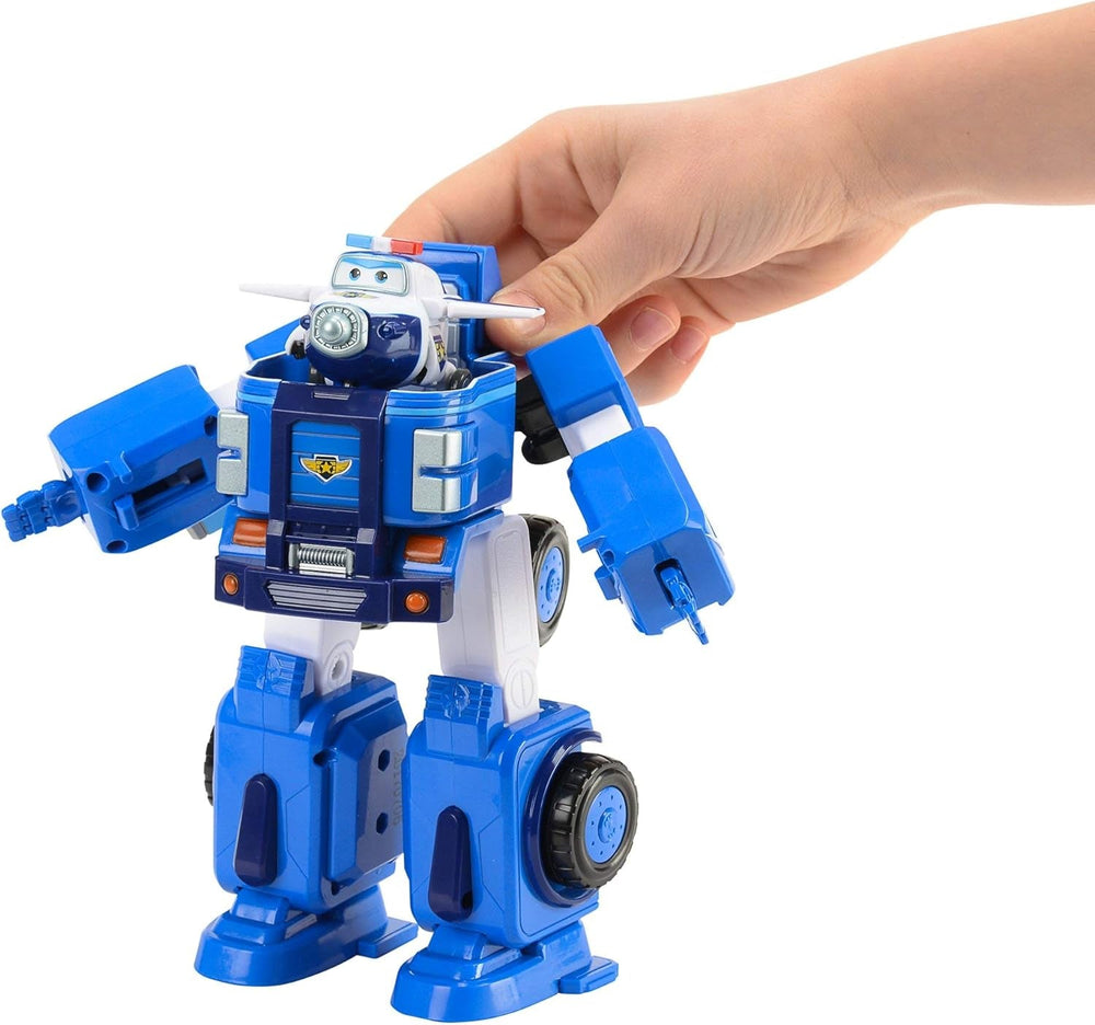 SUPER WINGS - VEICOLO ROBOT CONVERTIBILE "PAUL'S CRUISER" 18 Cm + 1 FIGURA 5 Cm - Macchinina e aereo Transform-A-Bots della serie animata - Giocattoli per bambini dai 3 anni Action figures Naty Shop