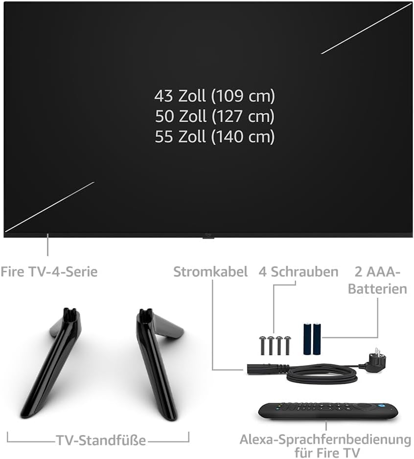 Televizor inteligent 4K UHD din seria Fire TV 4 | 43 de inci | Vizionați TV în direct fără conexiune prin cablu și bară de sunet Fire TV, difuzor 2.0 cu DTS Virtual:X și Dolby Audio, suport Bluetooth